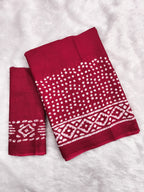 BATIK SESSION MULMUL COTTON HAND BATIK BLOCK PRINT PINK SAREE