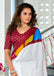BELLA PURE COTTON FANCY BAGRU BLOCK PRINT WHITE AND MAROON SAREE
