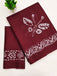 BATIK BUTTERFLY HAND BLOCK MULMUL COTTON MAROON SAREE