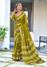 BATIK BUTTERFLY HAND BLOCK MULMUL COTTON OLIVE GREEN SAREE