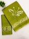 BATIK BUTTERFLY HAND BLOCK MULMUL COTTON OLIVE GREEN SAREE