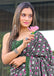 CARTOON HAND BLOCK MULMUL COTTON GREY SAREE