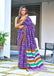 CARTOON HAND BLOCK MULMUL COTTON PURPLE SAREE