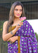CARTOON HAND BLOCK MULMUL COTTON PURPLE SAREE