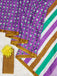 CARTOON HAND BLOCK MULMUL COTTON PURPLE SAREE