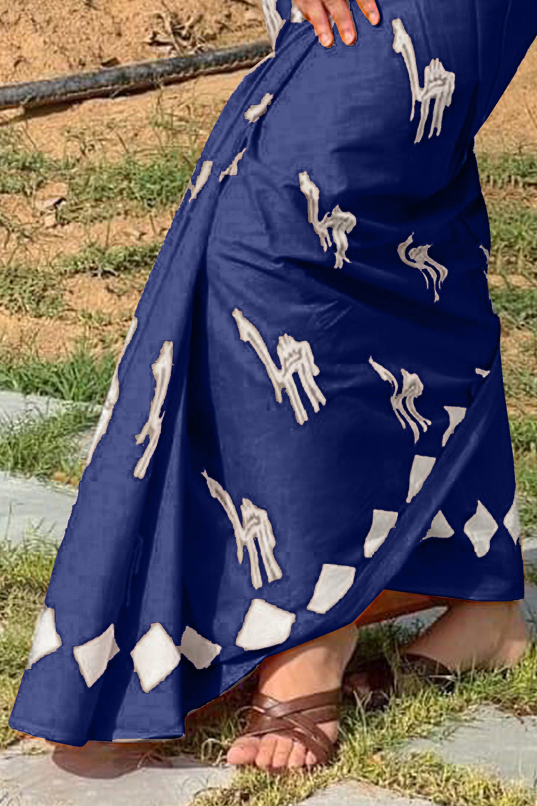 CEMAL SOFT PURE COTTON FANCY CEMAL ANIMAL TRANDING JAIPUR BLOCK PRINT BLUE SAREE