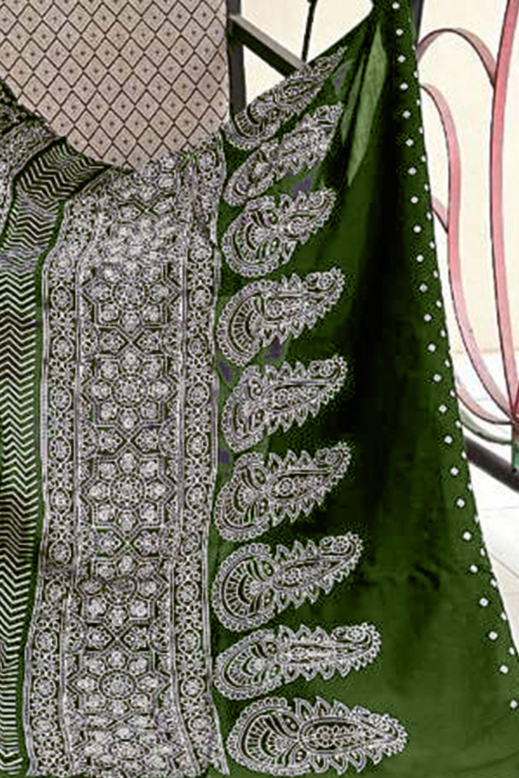 CHAMCHAM SOFT PURE COTTON BANDHEJ PRINTED GREEN SAREE