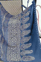 CHAMCHAM SOFT PURE COTTON BANDHEJ PRINTED BLUE SAREE