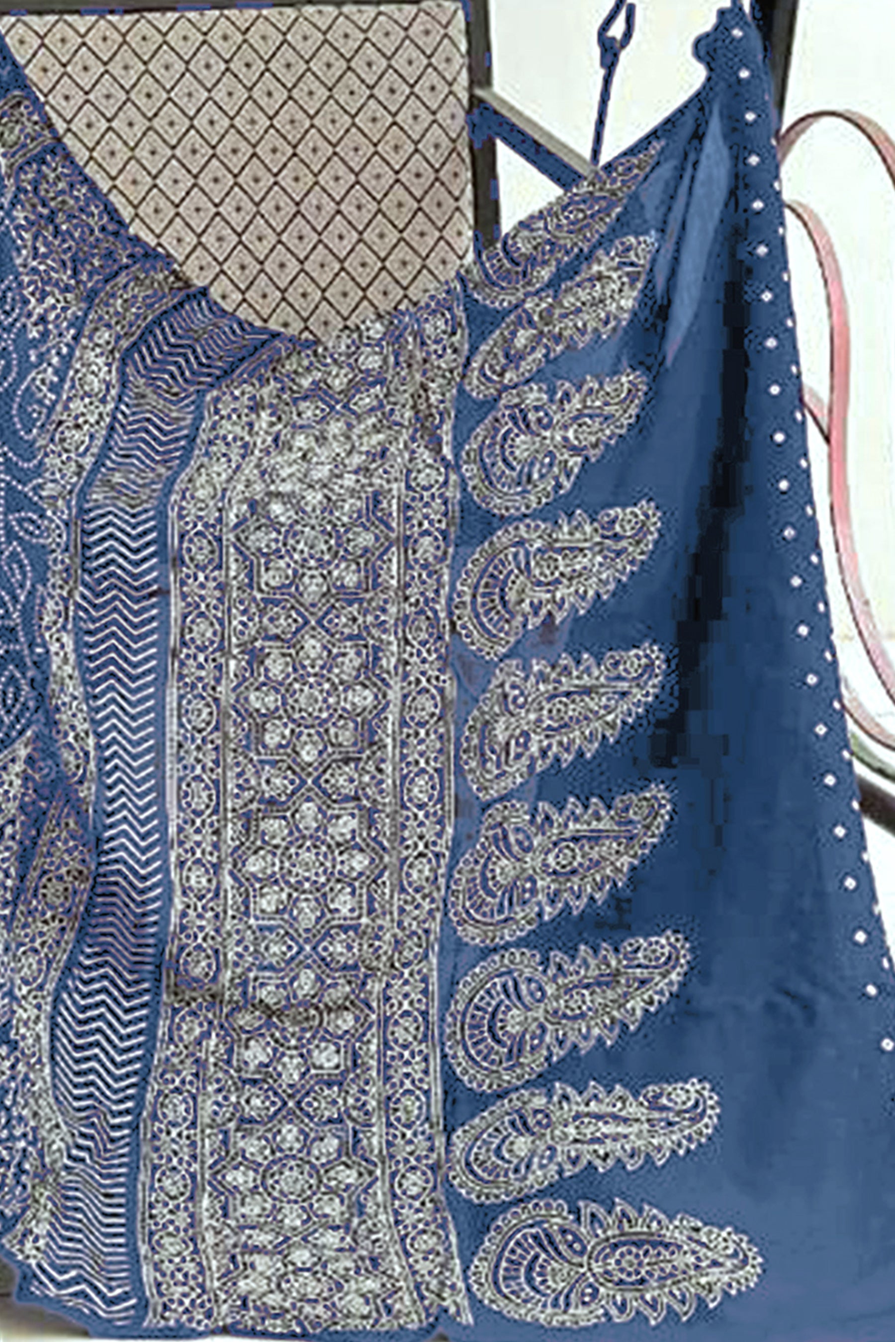 CHAMCHAM SOFT PURE COTTON BANDHEJ PRINTED BLUE SAREE