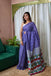POLKA DOTS INDIAN STYLE PRINTD MULMUL COTTON BLUE SAREE