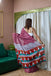 POLKA DOTS INDIAN STYLE PRINTD MULMUL COTTON MAROON SAREE