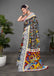 CHIRALA TRADITIONAL KALMKARI COTTON HAND BLOCK PRINT ULTRA SOFT LIGHT WEIGHT BLACK SAREE