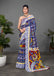 CHIRALA TRADITIONAL KALMKARI COTTON HAND BLOCK PRINT ULTRA SOFT LIGHT WEIGHT BLUE SAREE