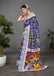 CHIRALA TRADITIONAL KALMKARI COTTON HAND BLOCK PRINT ULTRA SOFT LIGHT WEIGHT BLUE SAREE