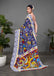 CHIRALA TRADITIONAL KALMKARI COTTON HAND BLOCK PRINT ULTRA SOFT LIGHT WEIGHT BLUE SAREE