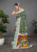 CHIRALA TRADITIONAL KALMKARI COTTON HAND BLOCK PRINT ULTRA SOFT LIGHT WEIGHT GREEN SAREE