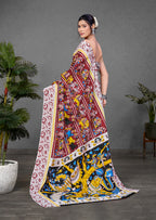 CHIRALA TRADITIONAL KALMKARI COTTON HAND BLOCK PRINT ULTRA SOFT LIGHT WEIGHT RED SAREE