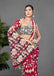 CHIRALA PURE MUL COTTON TRADITIONAL KALMKARI HAND BLOCK  PRINT RED SAREE