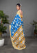 CHIRALA PURE MUL COTTON TRADITIONAL KALMKARI HAND BLOCK  PRINT ROYAL BLUE SAREE