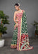 CHIRALA PURE MUL COTTON TRADITIONAL KALMKARI HAND BLOCK  PRINT GREEN SAREE