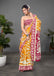 CHIRALA PURE MUL COTTON TRADITIONAL KALMKARI HAND BLOCK  PRINT MUSTARD SAREE