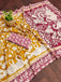CHIRALA PURE MUL COTTON TRADITIONAL KALMKARI HAND BLOCK  PRINT MUSTARD SAREE