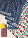 CHURI HAND BLOCK PRINT MULMUL COTTON BLUE SAREE