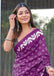 CHURI HAND BLOCK PRINT MULMUL COTTON PURPLE SAREE