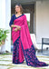 BATIK STYLE FANCY HAND BLOCK MULMUL COTTON PINK SAREE
