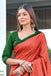 BATIK STYLE FANCY HAND BLOCK MULMUL COTTON RUST ORANGE SAREE