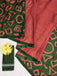 BATIK STYLE FANCY HAND BLOCK MULMUL COTTON RUST ORANGE SAREE