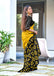 BATIK STYLE FANCY HAND BLOCK MULMUL COTTON YELLOW SAREE