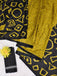 BATIK STYLE FANCY HAND BLOCK MULMUL COTTON YELLOW SAREE