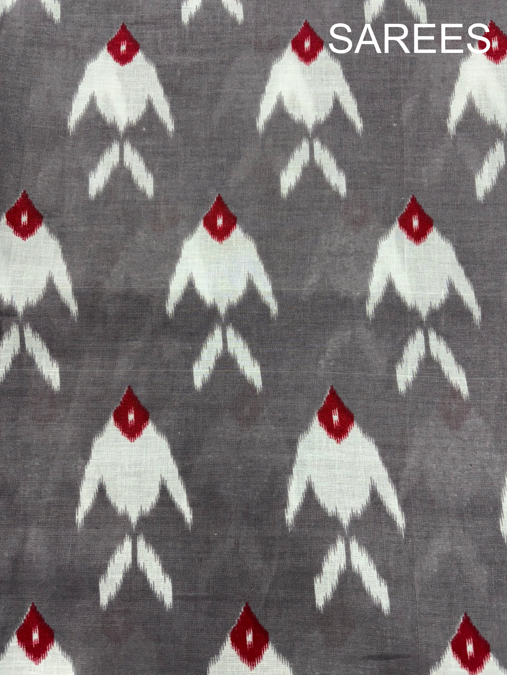FAKIRA SOFT PURE COTTON FANCY IKKAT PRINT GREY SAREE