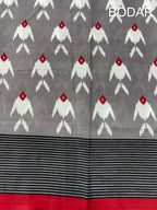 FAKIRA SOFT PURE COTTON FANCY IKKAT PRINT GREY SAREE