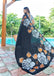FASHION FUNDA PURE MULMUL COTTON BAGRU FANCY HAND PRINTED BLACK SAREE