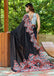 FASHION FUNDA PURE MULMUL COTTON BAGRU FANCY HAND PRINTED BLACK AND MAROON SAREE