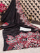 FASHION FUNDA PURE MULMUL COTTON BAGRU FANCY HAND PRINTED BLACK AND MAROON SAREE