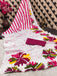 FASHION FUNDA PURE MULMUL COTTON BAGRU FANCY HAND PRINTED WHITE SAREE