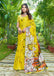 FASHION FUNDA PURE MULMUL COTTON BAGRU FANCY HAND PRINTED YELLOW AND BEAGE SAREE