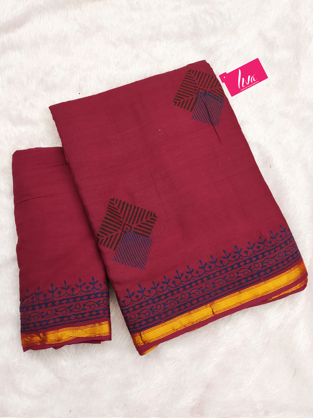 HAND BLOCK2 SOFT MASLIN COTTON WITH HEVY ZARI BODAR PINK SAREE