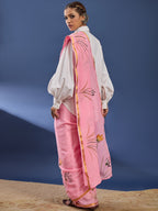 PANIHARI HAND PAINT2 SOFT MASLIN COTTON WITH HEVY ZARI BODAR PINK SAREE