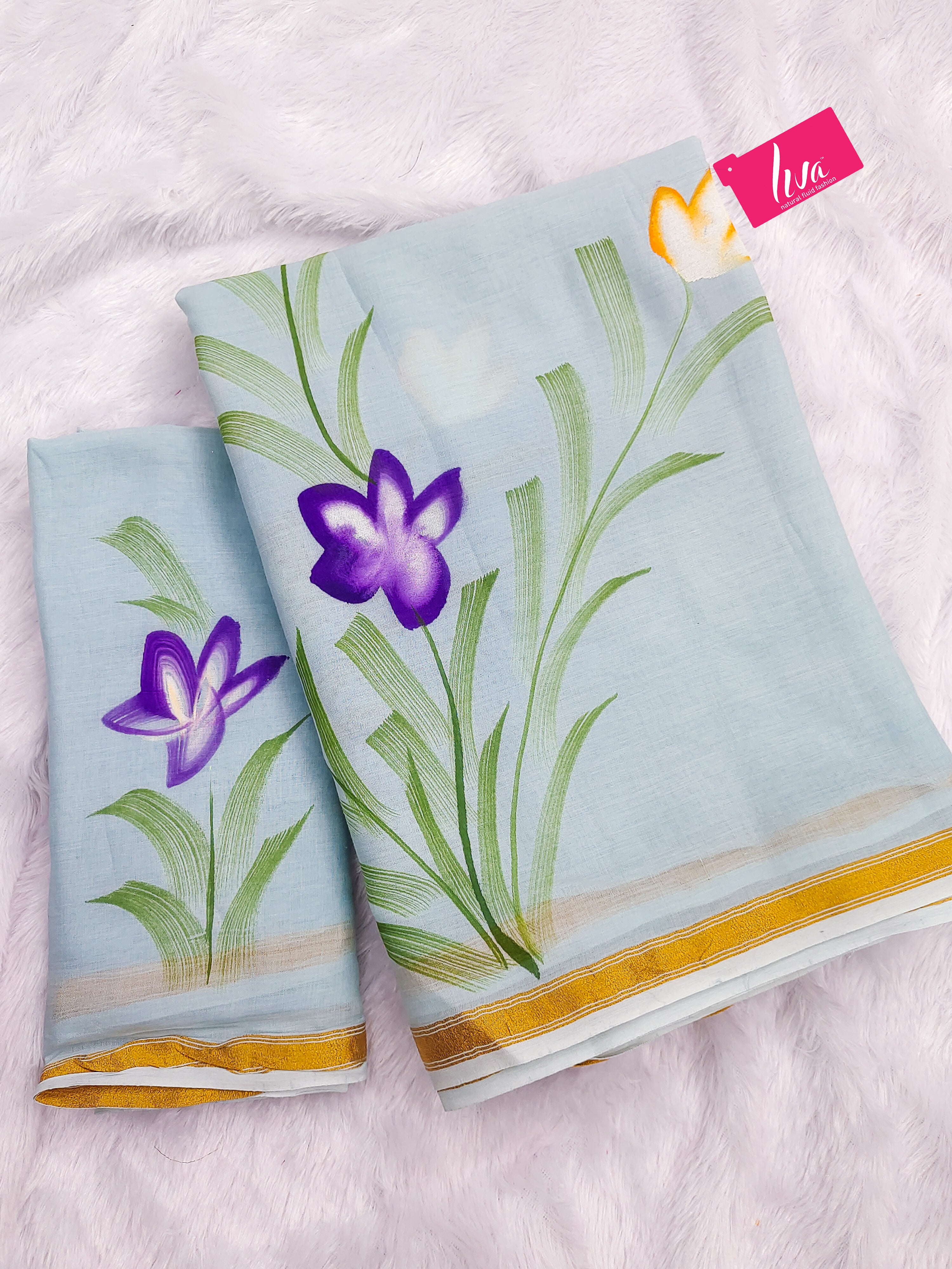 PANIHARI HAND PAINT9 SOFT MASLIN COTTON WITH HEVY ZARI BODAR GREY SAREE