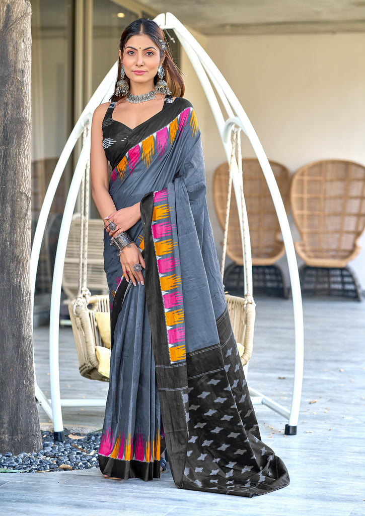HANSHIKA PURE COTTON FANCY HAND BLOCK PRINT NEVY BLUE SAREE