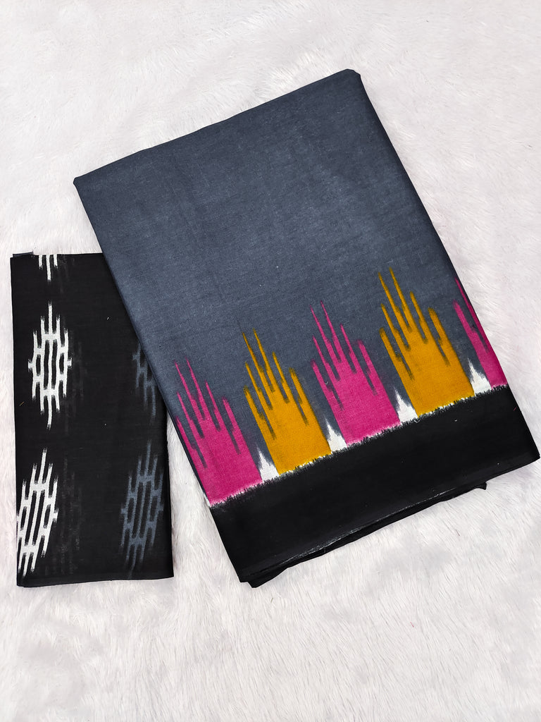 HANSHIKA PURE COTTON FANCY HAND BLOCK PRINT NEVY BLUE SAREE