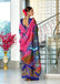 HERIAGE STYLE HAND PRINT MULMUL COTTON PINK SAREE
