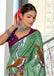 HERIAGE STYLE HAND PRINT MULMUL COTTON SAGA GREEN SAREE