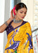 HERIAGE STYLE HAND PRINT MULMUL COTTON YELLOW SAREES
