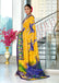 HERIAGE STYLE HAND PRINT MULMUL COTTON YELLOW SAREES