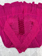 NKB-43 PURE SOFT FOX GEORGETTE LAHERIYA PRINT FABRIC FULLY FLAIR ANARKALI FULLY STTICHED GOWN READY TO WEAR PINK